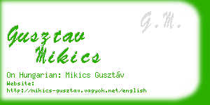 gusztav mikics business card